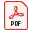 Adobe PDF logo in red and black and white